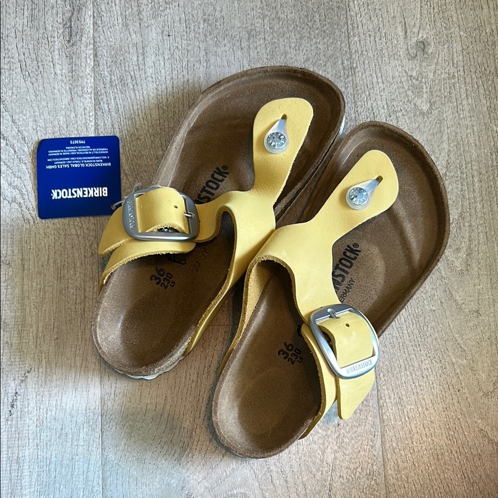 Birkenstock Yellow Sandals with Cork Footbed (sz 36)